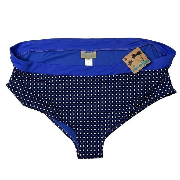 NWT SWIMSUITS FOR ALL Swim Sexy Bottoms Blue White Black Plus Size 22 - Picture 9 of 13